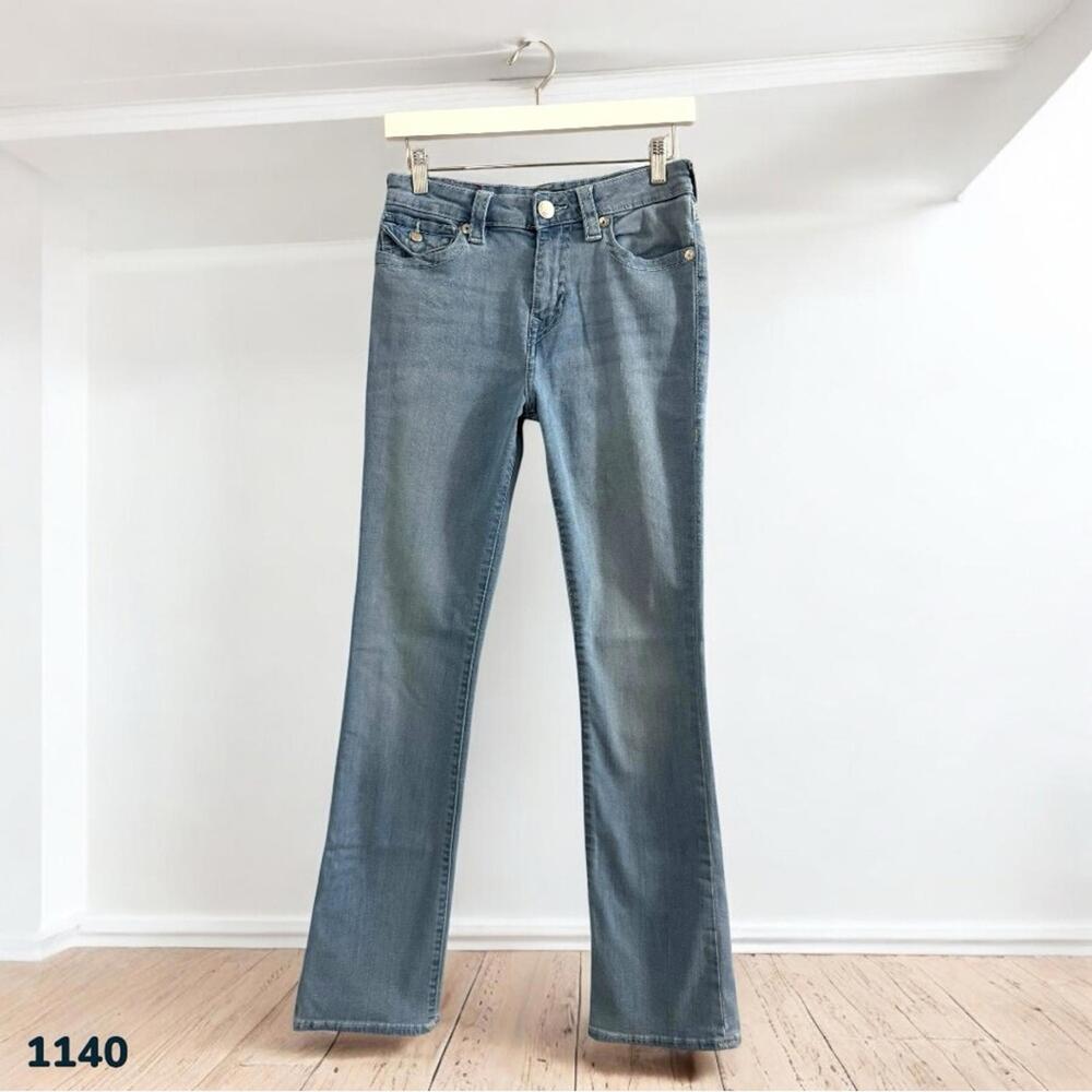 1140 True Religion Becca Mid Rise Bootcut Jeans 27 (27x32.5) Flap Pockets